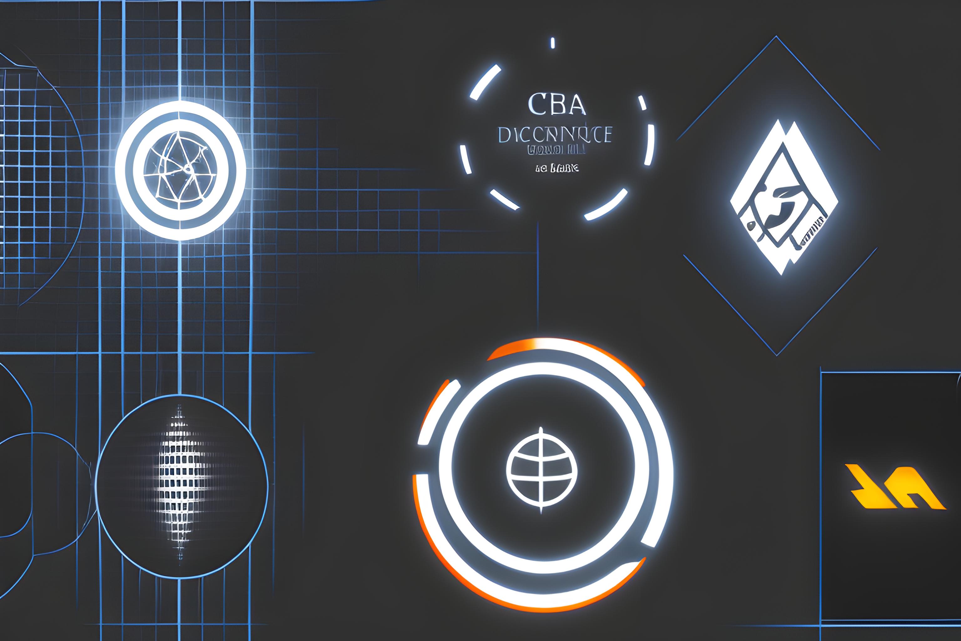 3 formes de logos discrets IA, fiscalité et cybersécurité, sur fond noir.